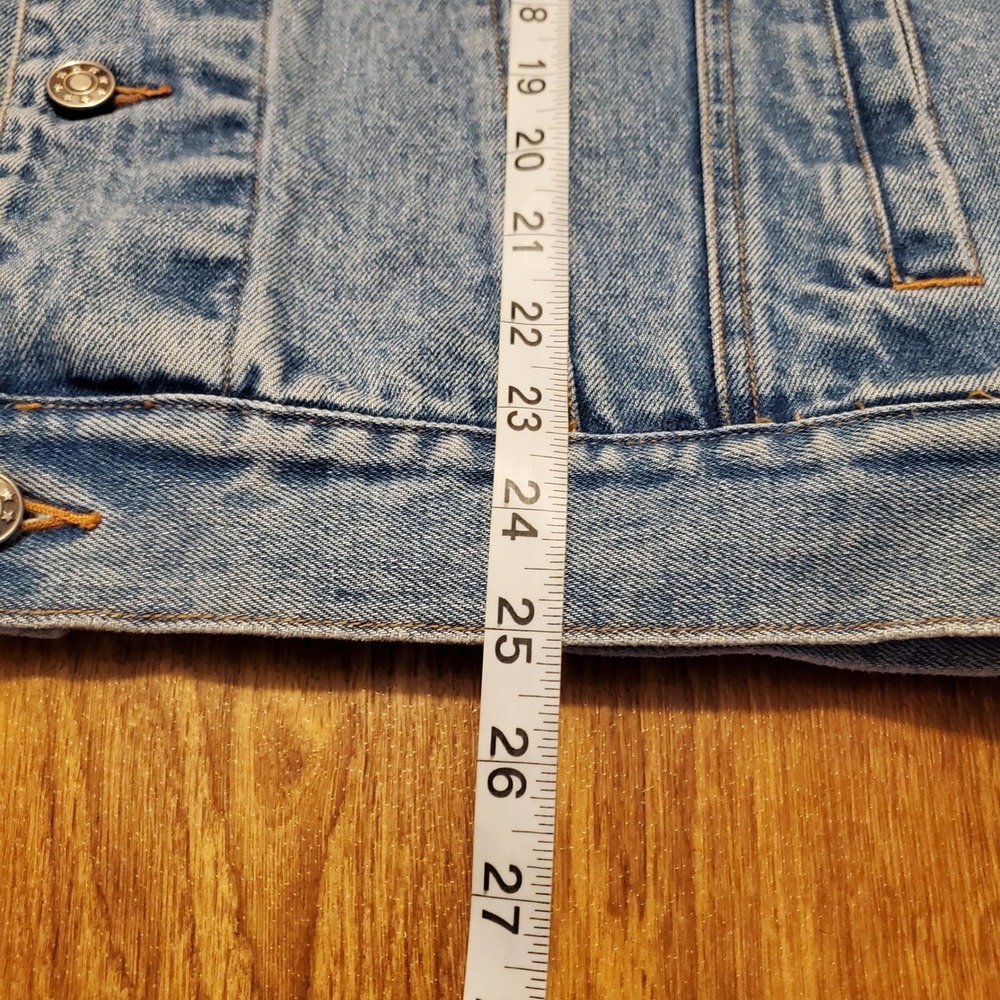 Vintage Denim Jacket Women Medium Blue Jean Frog Embroidered‎ Natural Wonders - Picture 7 of 7